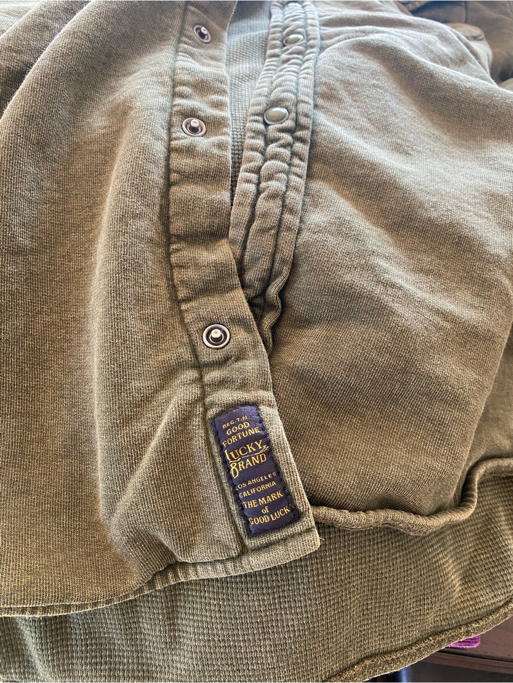 Lucky Brand Olive Green Men's  100% Cotton Shirt Jacket -shacket - size xl - Picture 5 of 8